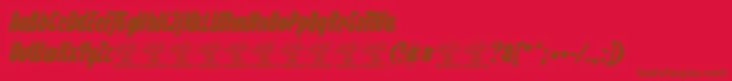 BackpackPersonaluse Font – Brown Fonts on Red Background