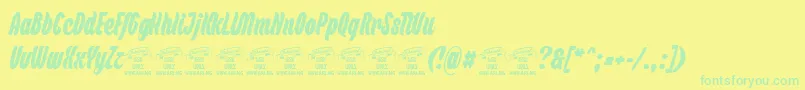 fuente BackpackPersonaluse – Fuentes Verdes Sobre Fondo Amarillo