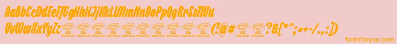 BackpackPersonaluse Font – Orange Fonts on Pink Background