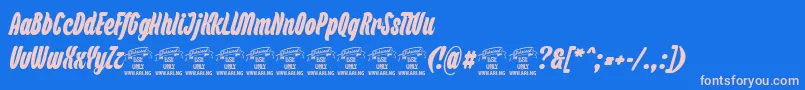 BackpackPersonaluse Font – Pink Fonts on Blue Background
