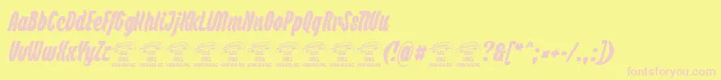 BackpackPersonaluse Font – Pink Fonts on Yellow Background
