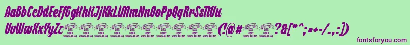 BackpackPersonaluse Font – Purple Fonts on Green Background