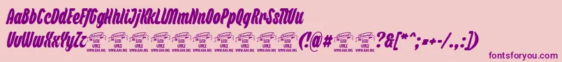 BackpackPersonaluse Font – Purple Fonts on Pink Background
