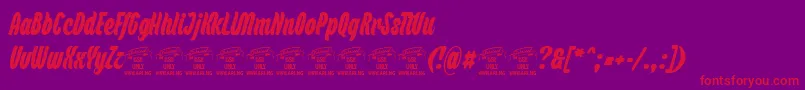 BackpackPersonaluse Font – Red Fonts on Purple Background