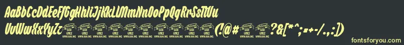 BackpackPersonaluse Font – Yellow Fonts on Black Background
