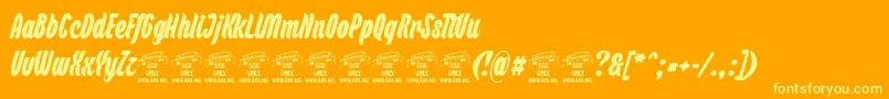 BackpackPersonaluse Font – Yellow Fonts on Orange Background