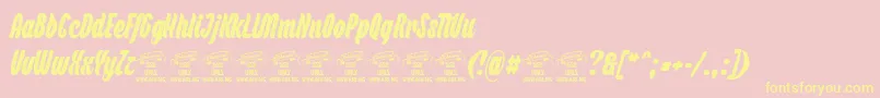 BackpackPersonaluse Font – Yellow Fonts on Pink Background