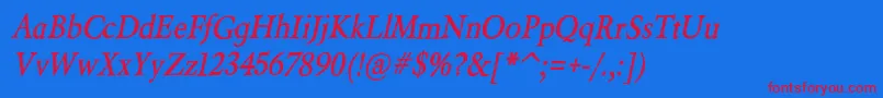 Berylium ffy Font – Red Fonts on Blue Background