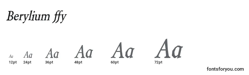 Размеры шрифта Berylium ffy