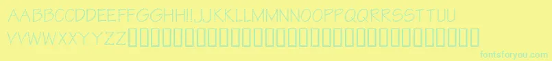 Police KrStarLetters – polices vertes sur fond jaune