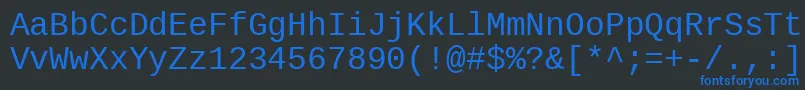 LiberationmonoRegular-fontti – siniset fontit mustalla taustalla