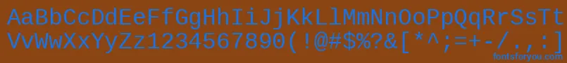 フォントLiberationmonoRegular – 茶色の背景に青い文字