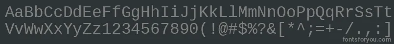 Шрифт LiberationmonoRegular – серые шрифты на чёрном фоне