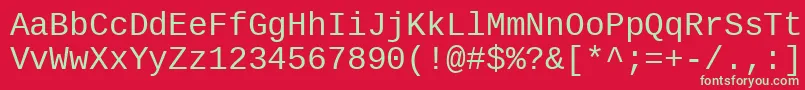 フォントLiberationmonoRegular – 赤い背景に緑の文字