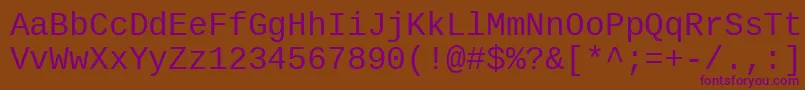 Шрифт LiberationmonoRegular – фиолетовые шрифты на коричневом фоне