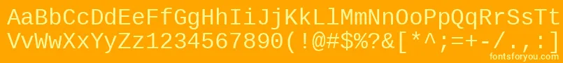 フォントLiberationmonoRegular – オレンジの背景に黄色の文字