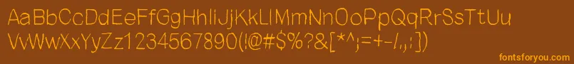 Lisätietoja CloseYourEyes-fontista CloseYourEyes-fontti – oranssit fontit ruskealla taustalla