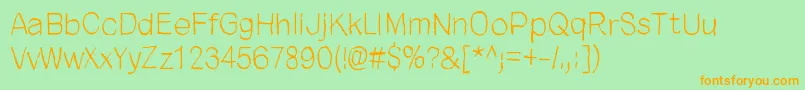 CloseYourEyes Font – Orange Fonts on Green Background
