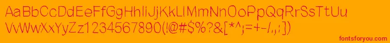 CloseYourEyes Font – Red Fonts on Orange Background