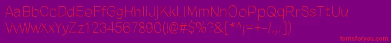 Fonte CloseYourEyes – fontes vermelhas em um fundo violeta