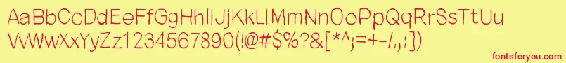 CloseYourEyes Font – Red Fonts on Yellow Background