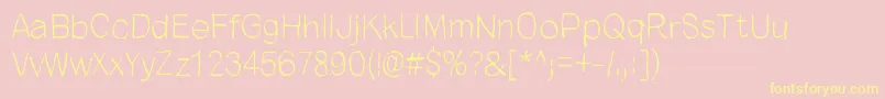 CloseYourEyes-Schriftart – Gelbe Schriften auf rosa Hintergrund