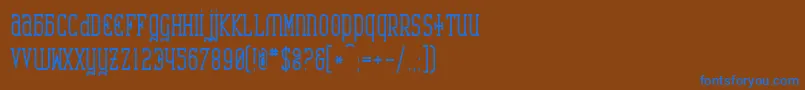 Carb Font – Blue Fonts on Brown Background