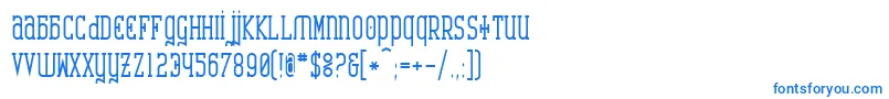 フォントCarb – 白い背景に青い文字