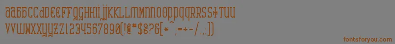 フォントCarb – 茶色の文字が灰色の背景にあります。