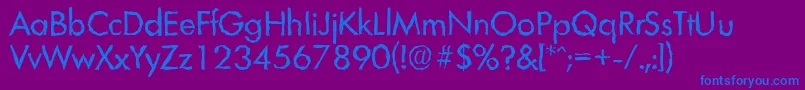 フォントLimerickrandomRegular – 紫色の背景に青い文字