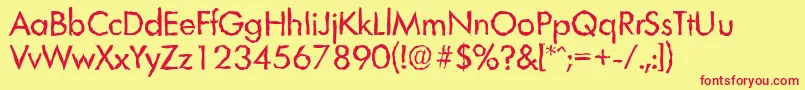 LimerickrandomRegular Font – Red Fonts on Yellow Background