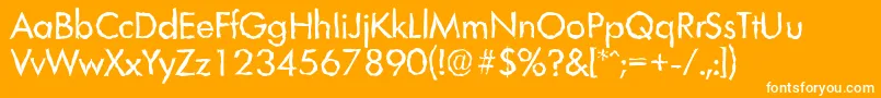 LimerickrandomRegular-Schriftart – Weiße Schriften auf orangefarbenem Hintergrund