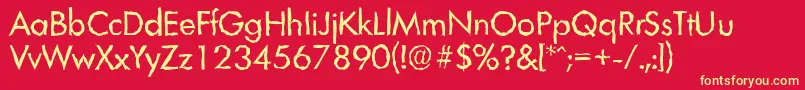 LimerickrandomRegular-fontti – keltaiset fontit punaisella taustalla