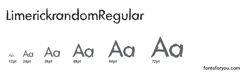 Размеры шрифта LimerickrandomRegular
