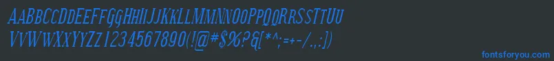 フォントSfcovingtonsccondItalic – 黒い背景に青い文字