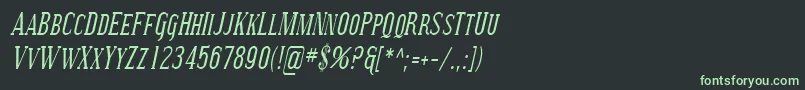 フォントSfcovingtonsccondItalic – 黒い背景に緑の文字