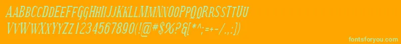 Шрифт SfcovingtonsccondItalic – зелёные шрифты на оранжевом фоне