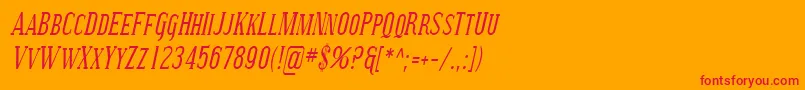 フォントSfcovingtonsccondItalic – オレンジの背景に赤い文字