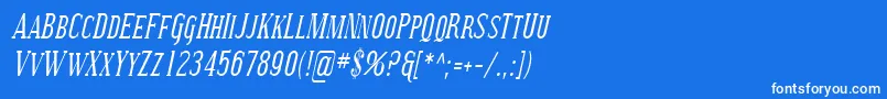 Шрифт SfcovingtonsccondItalic – белые шрифты на синем фоне