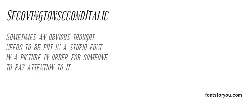 Review of the SfcovingtonsccondItalic Font