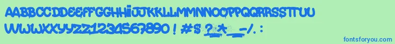 Painterz-fontti – siniset fontit vihreällä taustalla