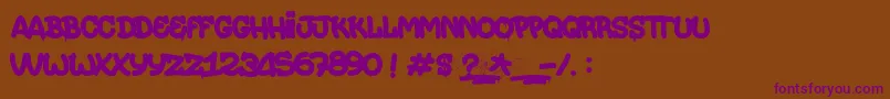 Painterz-Schriftart – Violette Schriften auf braunem Hintergrund
