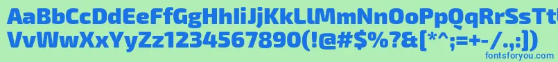Exo2Black Font – Blue Fonts on Green Background