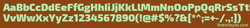 Exo2Black Font – Green Fonts on Brown Background