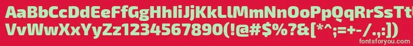 Exo2Black Font – Green Fonts on Red Background