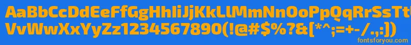 Exo2Black Font – Orange Fonts on Blue Background