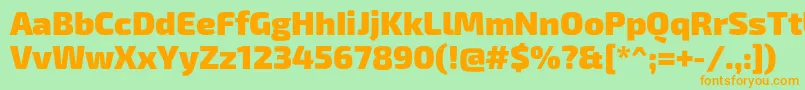Exo2Black Font – Orange Fonts on Green Background
