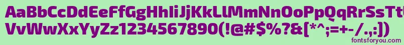 Exo2Black Font – Purple Fonts on Green Background