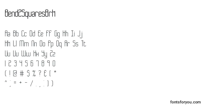 Шрифт Bend2SquaresBrk – алфавит, цифры, специальные символы