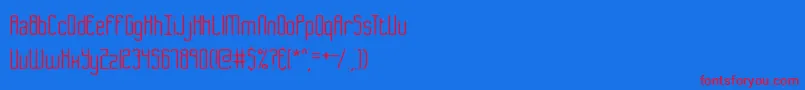 Bend2SquaresBrk Font – Red Fonts on Blue Background
